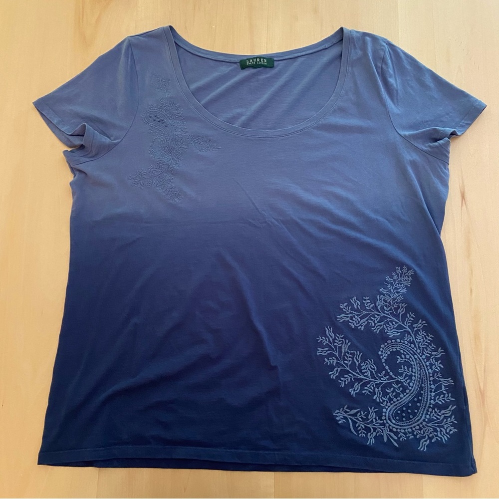LAUREN RALPH LAUREN Plus Size 1X / XXL Cotton Tee Shirt